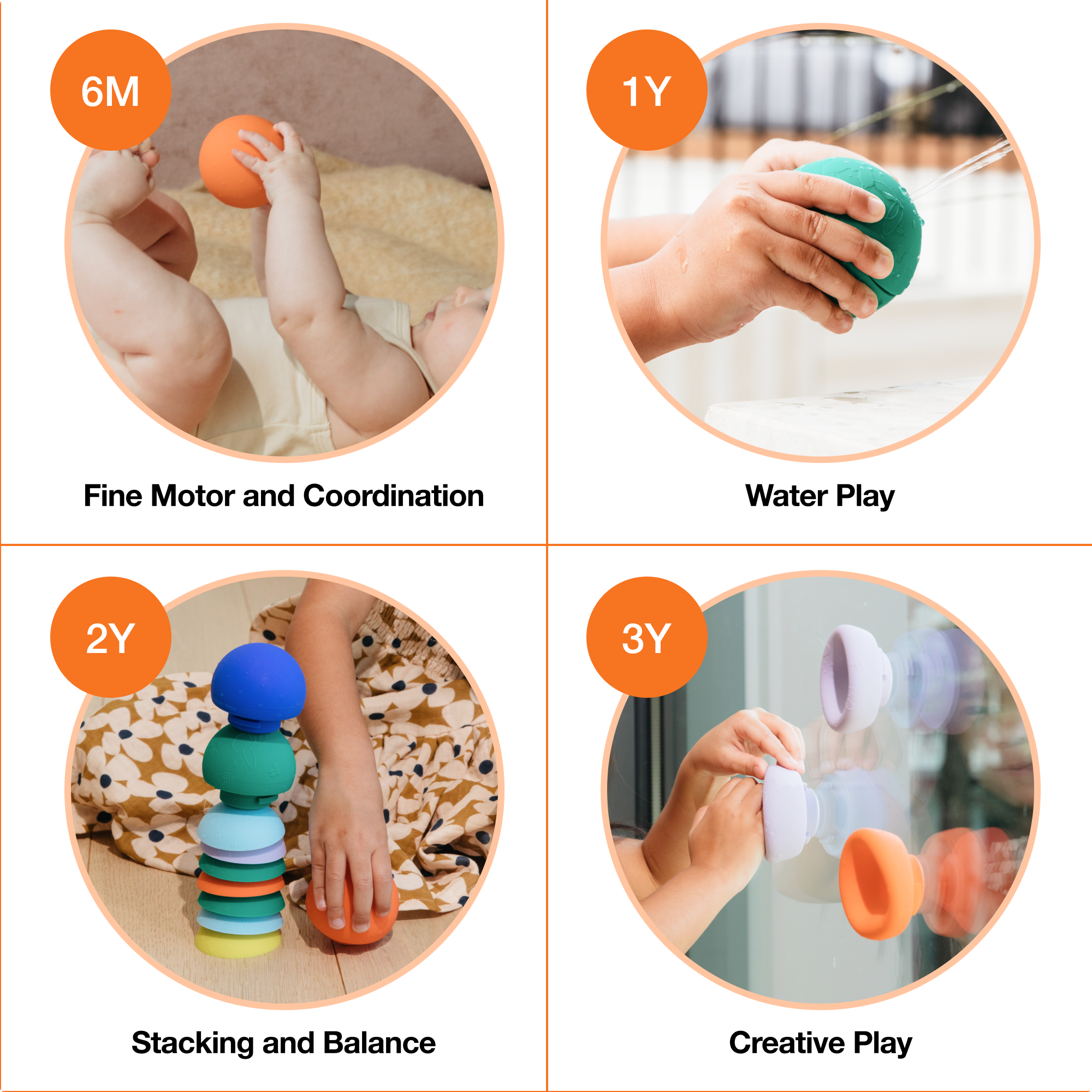 b is for ball® - 3-Ball Set | Montessori-Inspired "L" Shaped Box