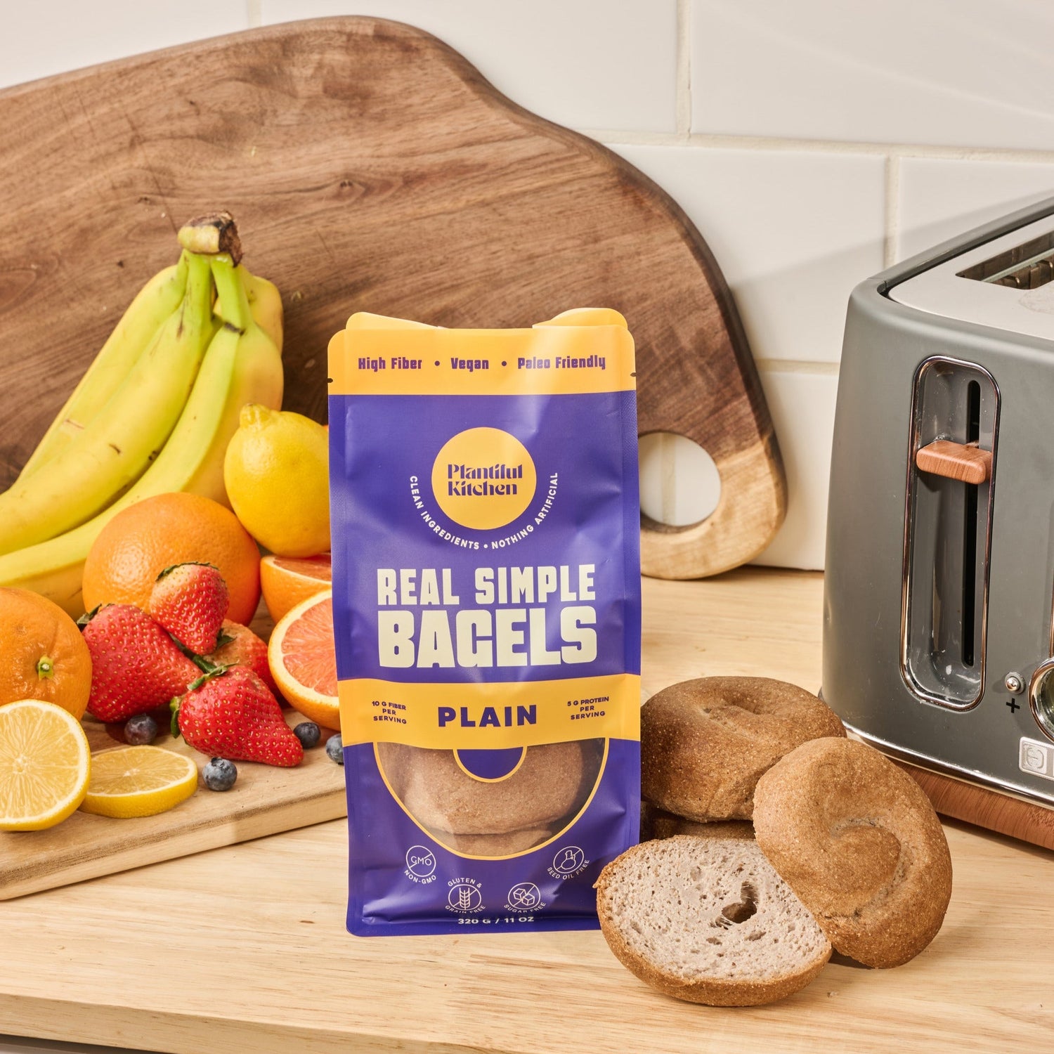 Real Simple Plain Bagels | Gluten Free &amp; Plant Based | 3 x 4-pack