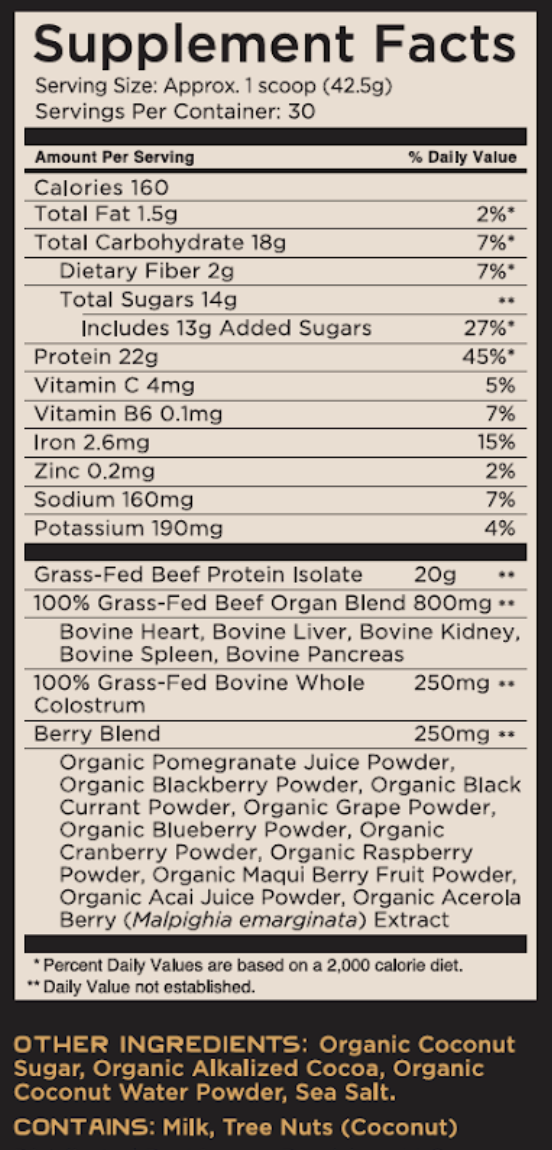 Animal-Based Complete Protein Powder – Chocolate