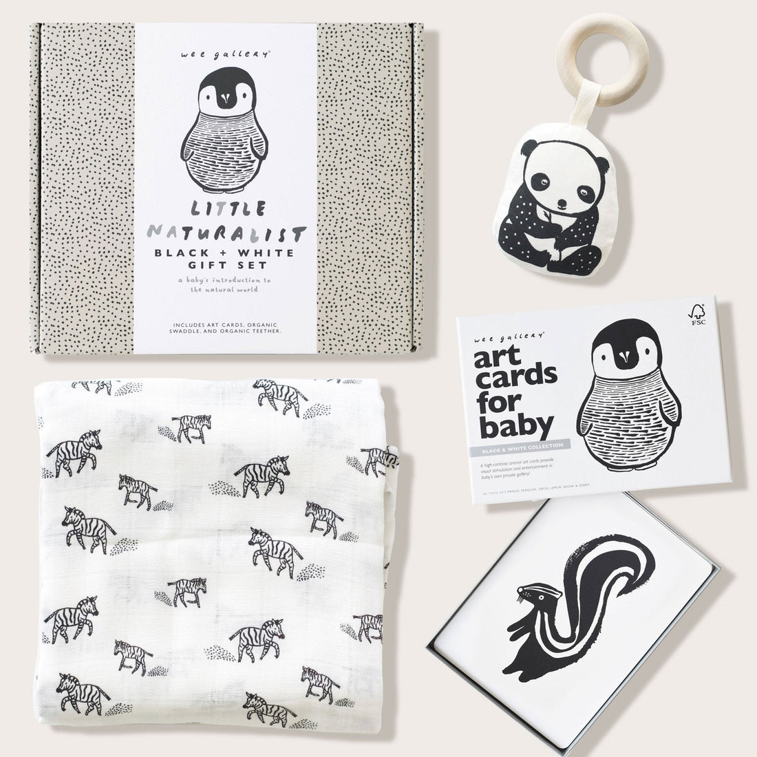 Newborn Baby Gift Set - Black + White