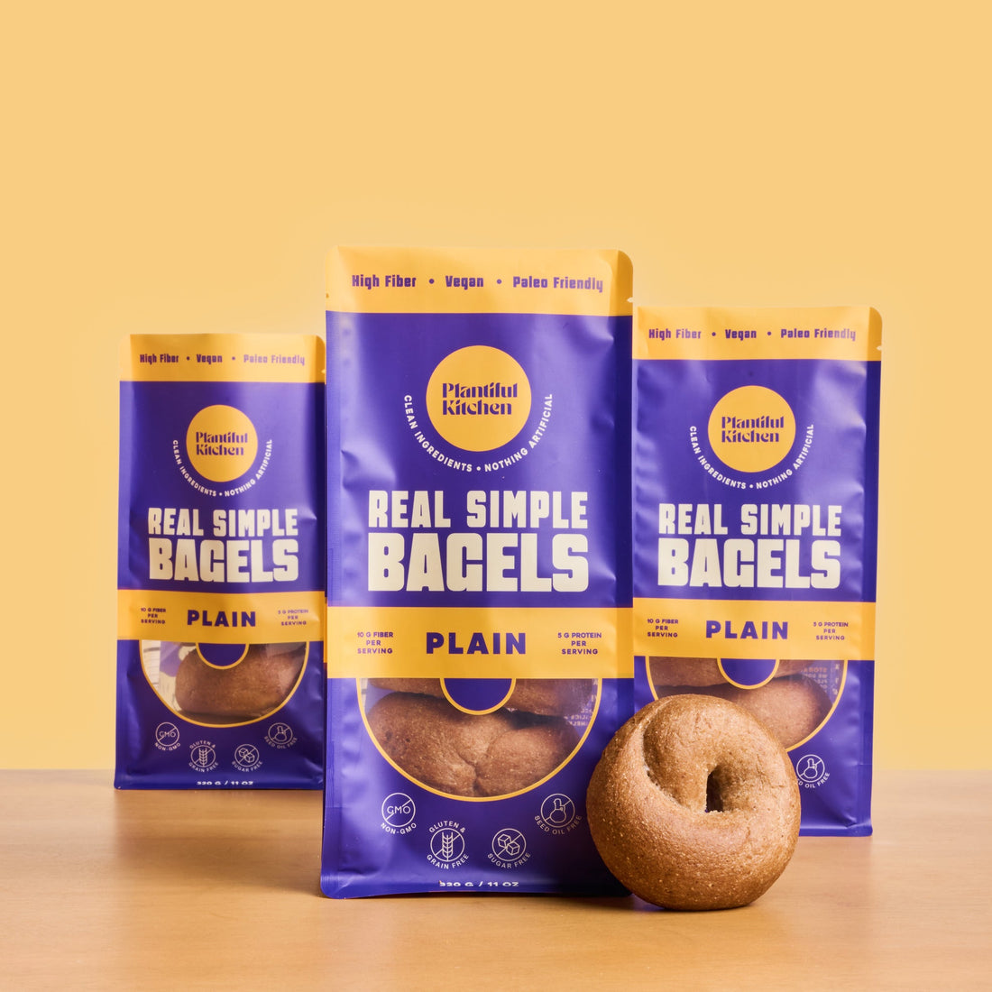 Real Simple Plain Bagels | Gluten Free &amp; Plant Based | 3 x 4-pack